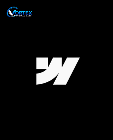 Webflow logo with Vortex Digital Labs branding