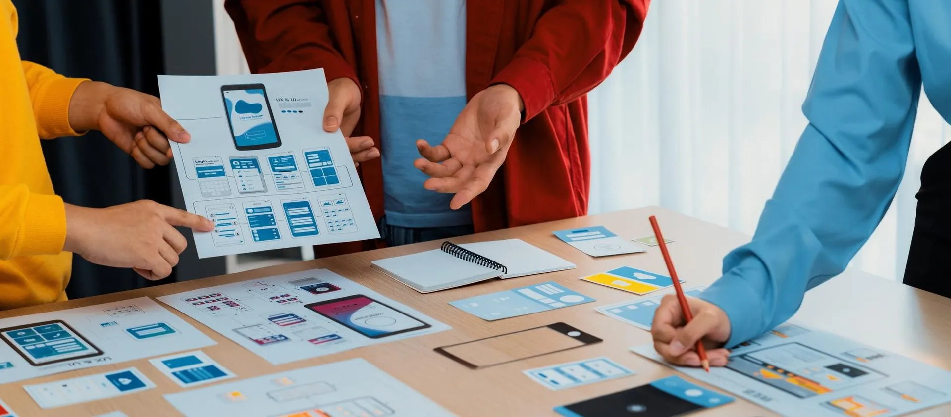 Laptop displaying UI/UX design on screen